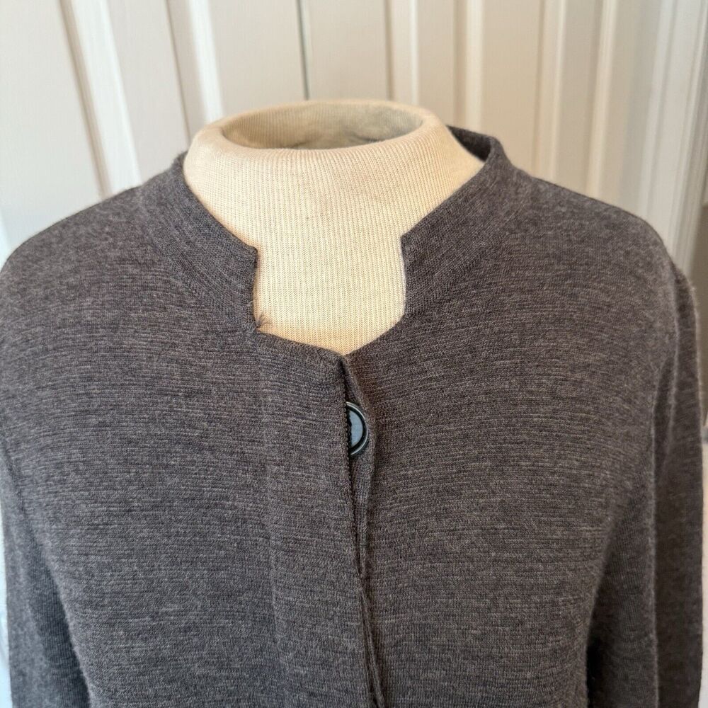 BCBGMAXAZRIA Sweater Jacket Women MED 100% Merino Wool Cardigan Knee Length Work - Picture 7 of 13